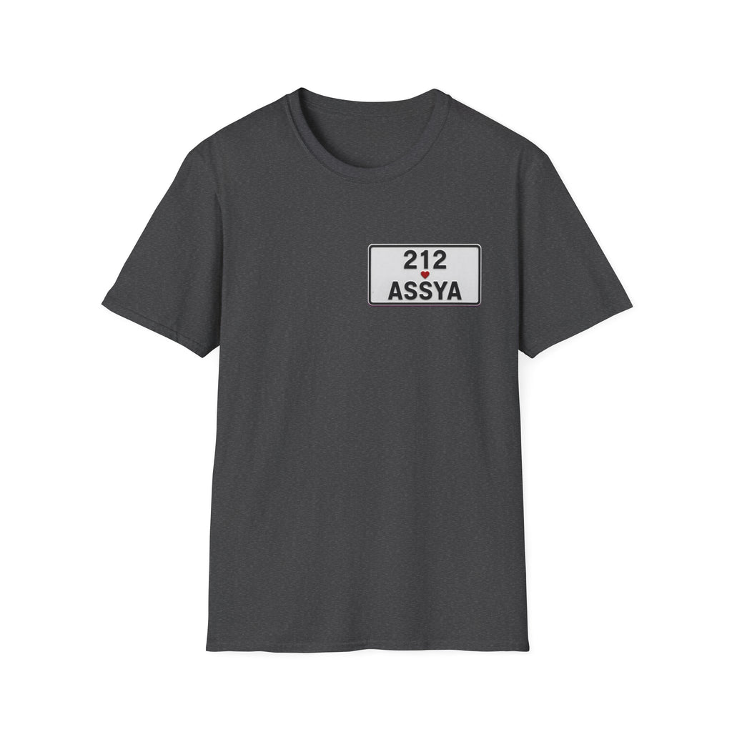 212 Assya Nameplate T‑Shirt — Personalized City Number Tee - LUMÏA