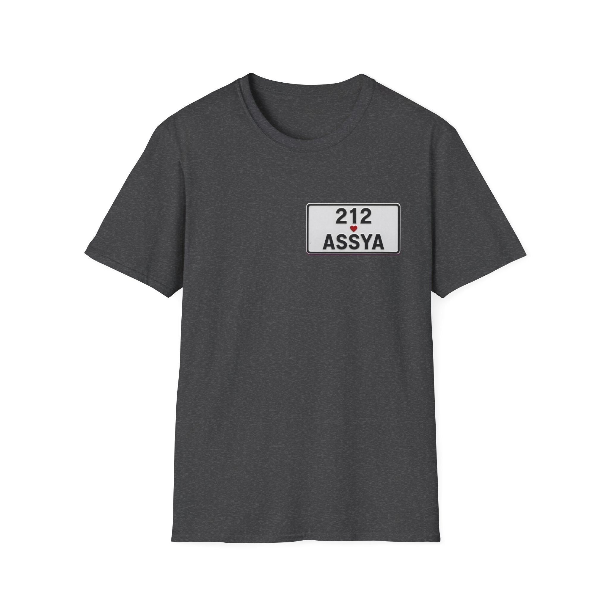 212 Assya Nameplate T‑Shirt — Personalized City Number Tee - LUMÏA