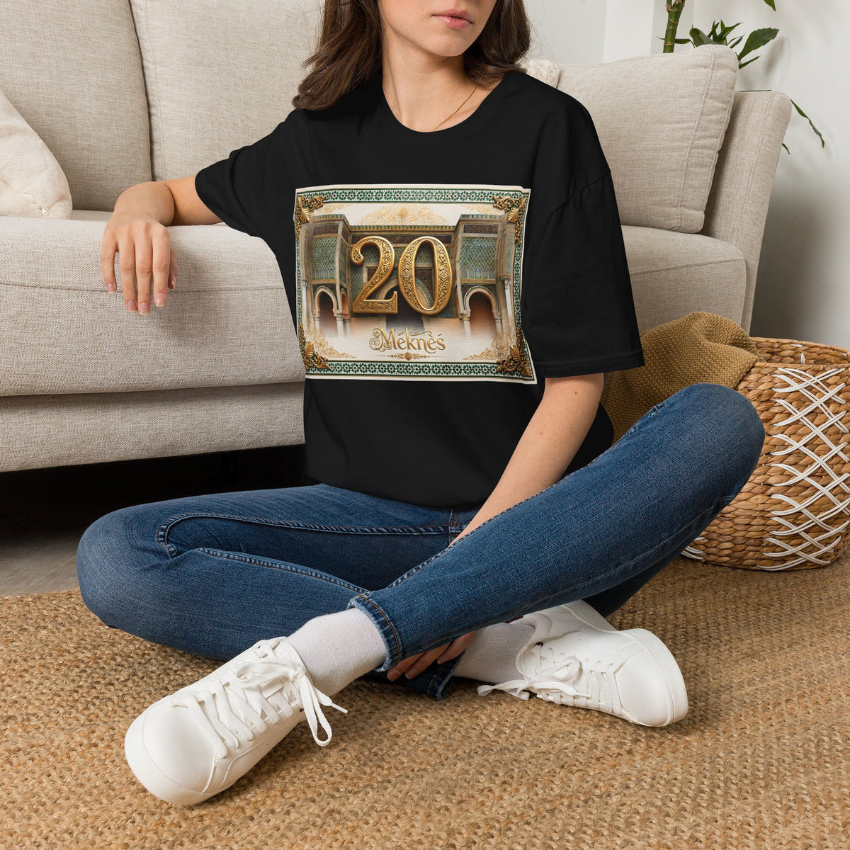 20th Birthday Moroccan Palace T-Shirt — Gold Zellige Anniversary Graphic Tee - LUMÏA