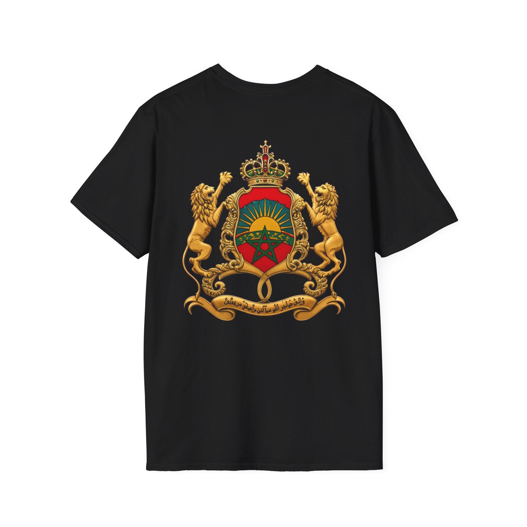 Moroccan Coat of Arms Chest T‑Shirt — Vintage Morocco Crest Tee