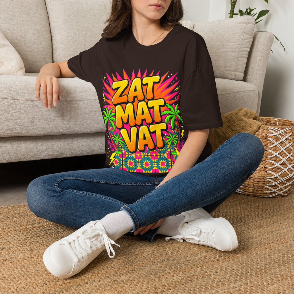Zat Mat Vat Tropical Pop T-Shirt — Bright Hawaiian Graphic Tee - LUMÏA