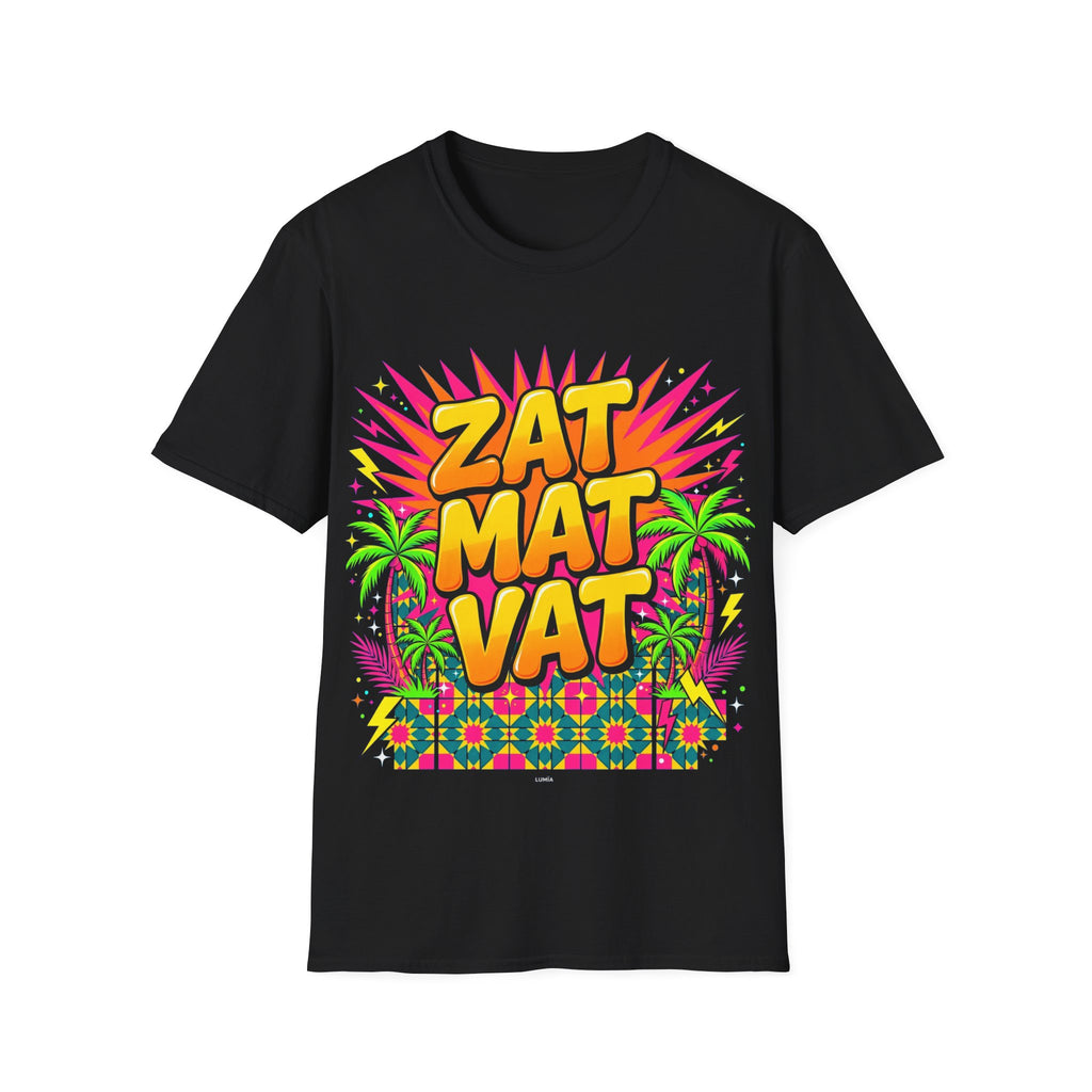 Zat Mat Vat Tropical Pop T-Shirt — Bright Hawaiian Graphic Tee - LUMÏA