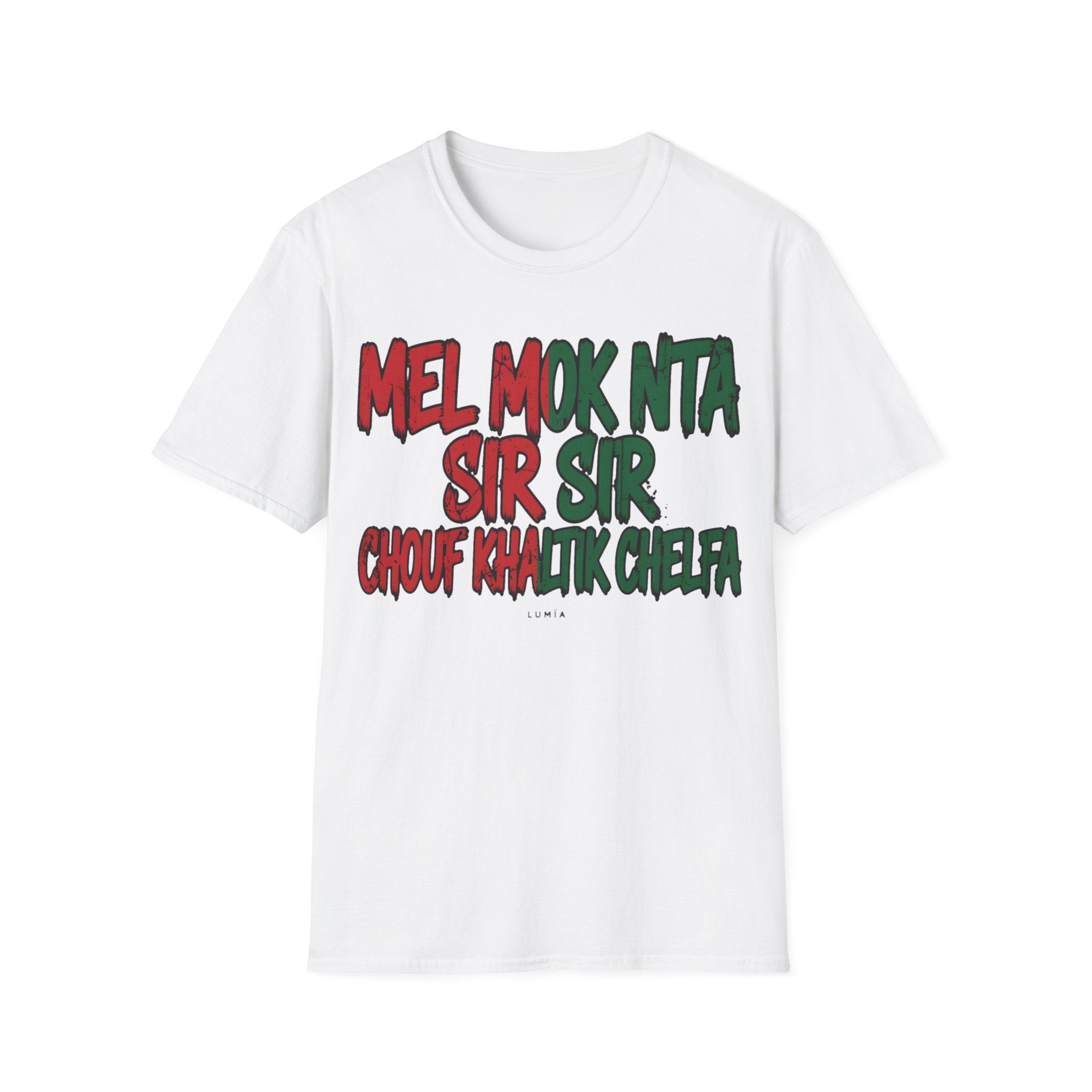 Mel Mok Nta Sir Sir Graphic Tee – Bold Red & Green Statement T-Shirt
