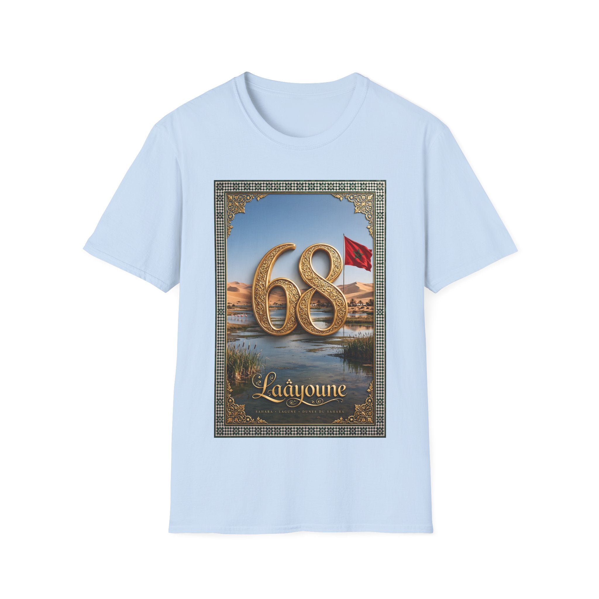 68 Laayoune Graphic T-Shirt — Moroccan Sahara Retro Desert Flag Design