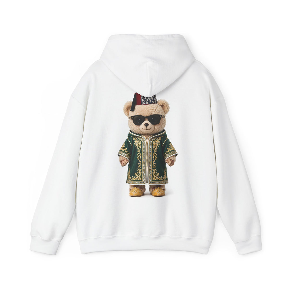 Bear in Fez Hoodie — Vintage Moroccan Teddy Bear Graphic Hooded Sweatshirt - LUMÏA
