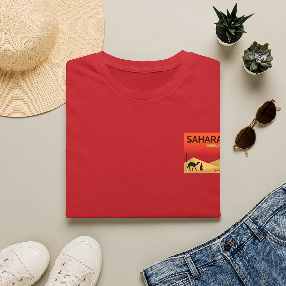 Sahara Desert Camel Pocket Graphic T-Shirt - LUMÏA
