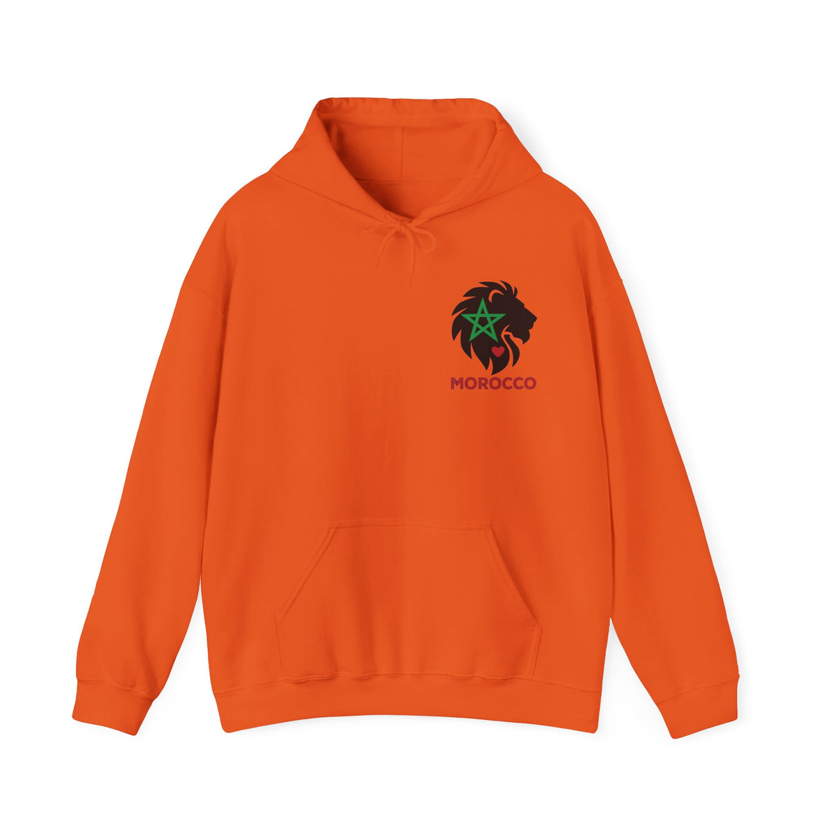 Sweat à capuche Lion du Maroc – Étoile verte et cœur rouge - LUMÏA