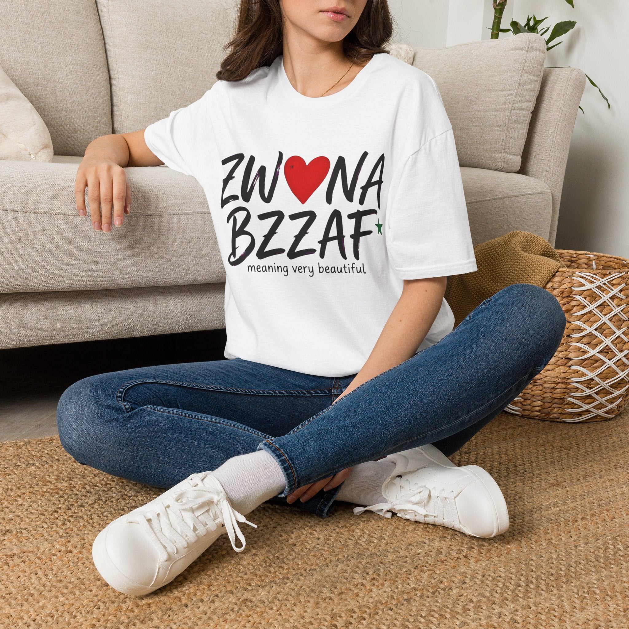 T-Shirt — Zwna Bzzaf Heart Logo Tee (Meaning: Very Beautiful)