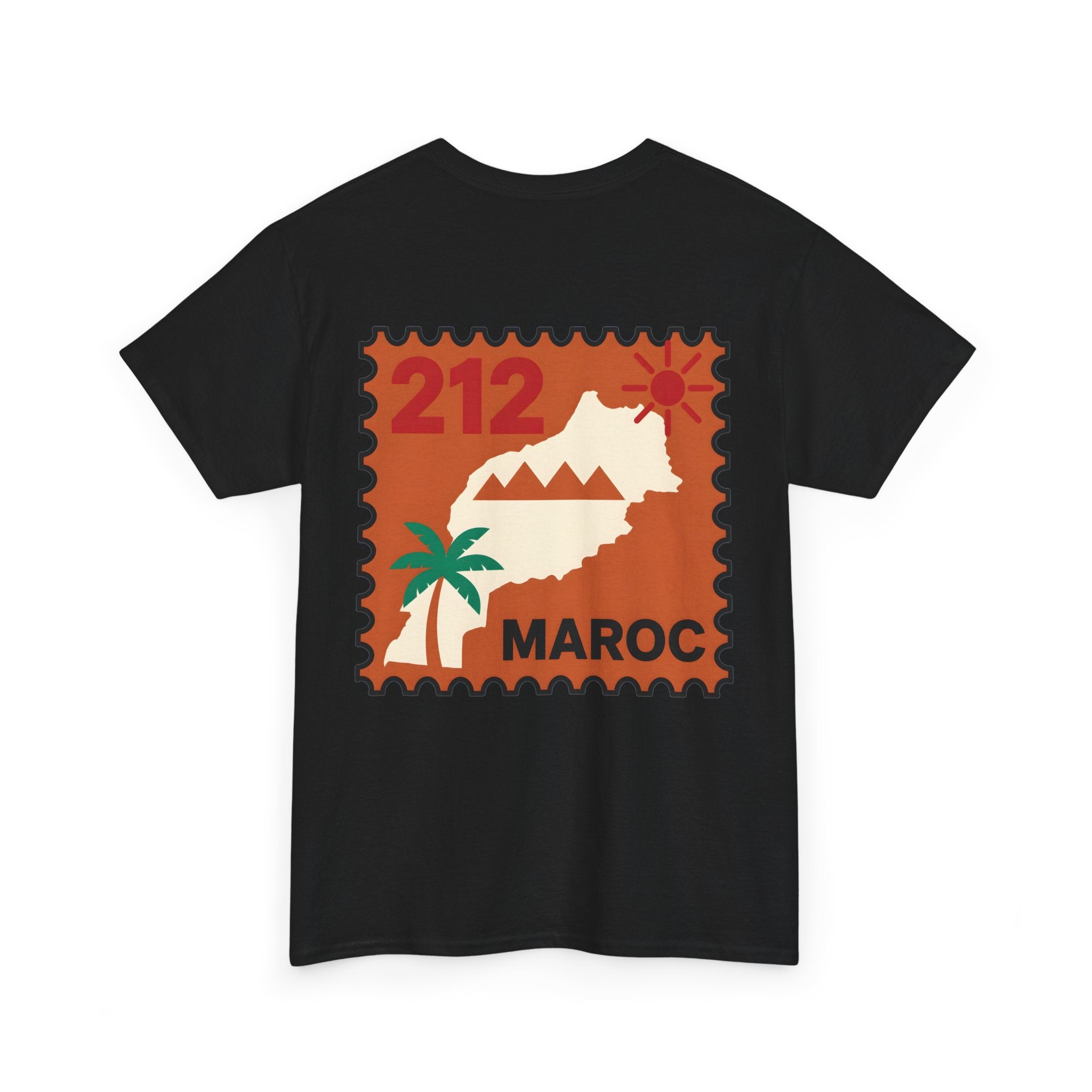 T-shirt Timbre Maroc 212 — Style voyage vintage