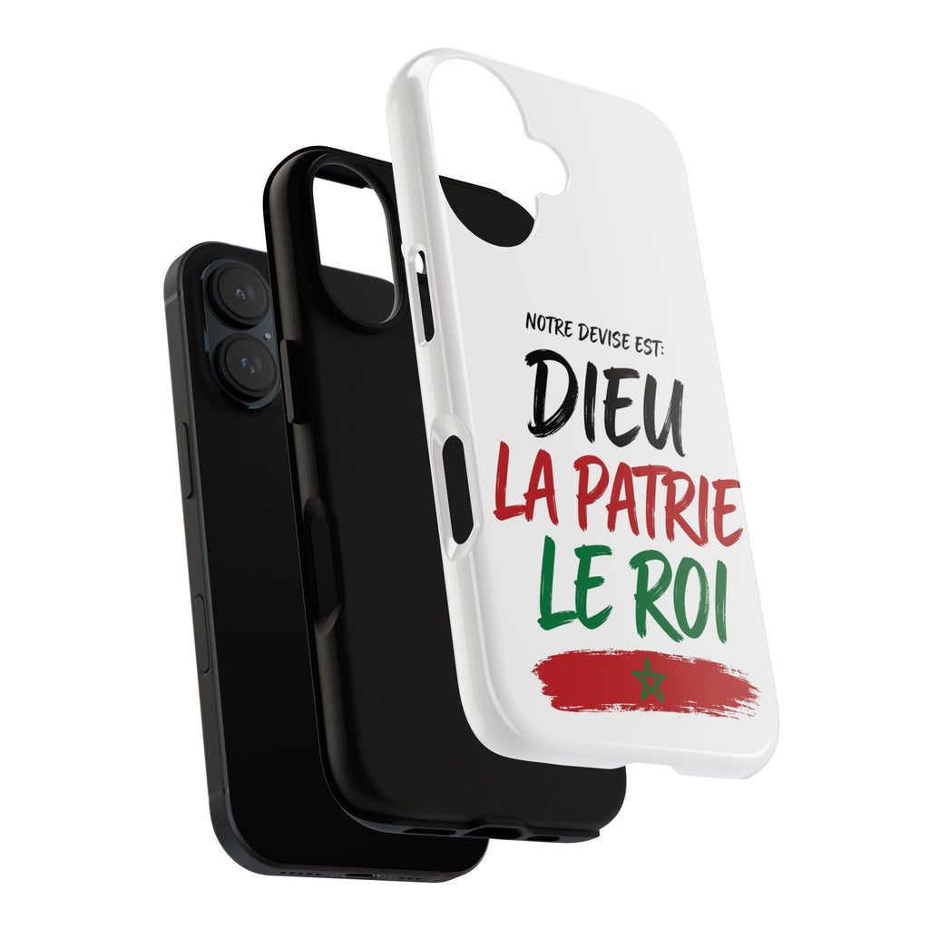Phone Case - "Notre Devise Est: Dieu, La Patrie, Le Roi" French Patriotic Morocco Design