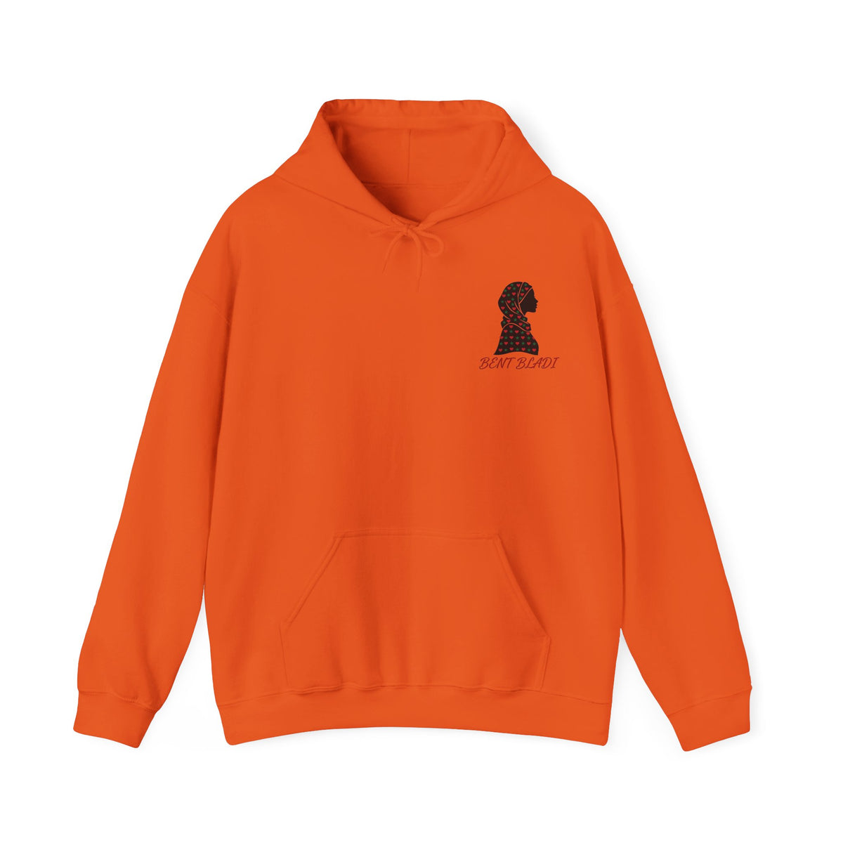 Sweat à capuche Bent Bladi – Silhouette féminine au foulard à cœurs - LUMÏA