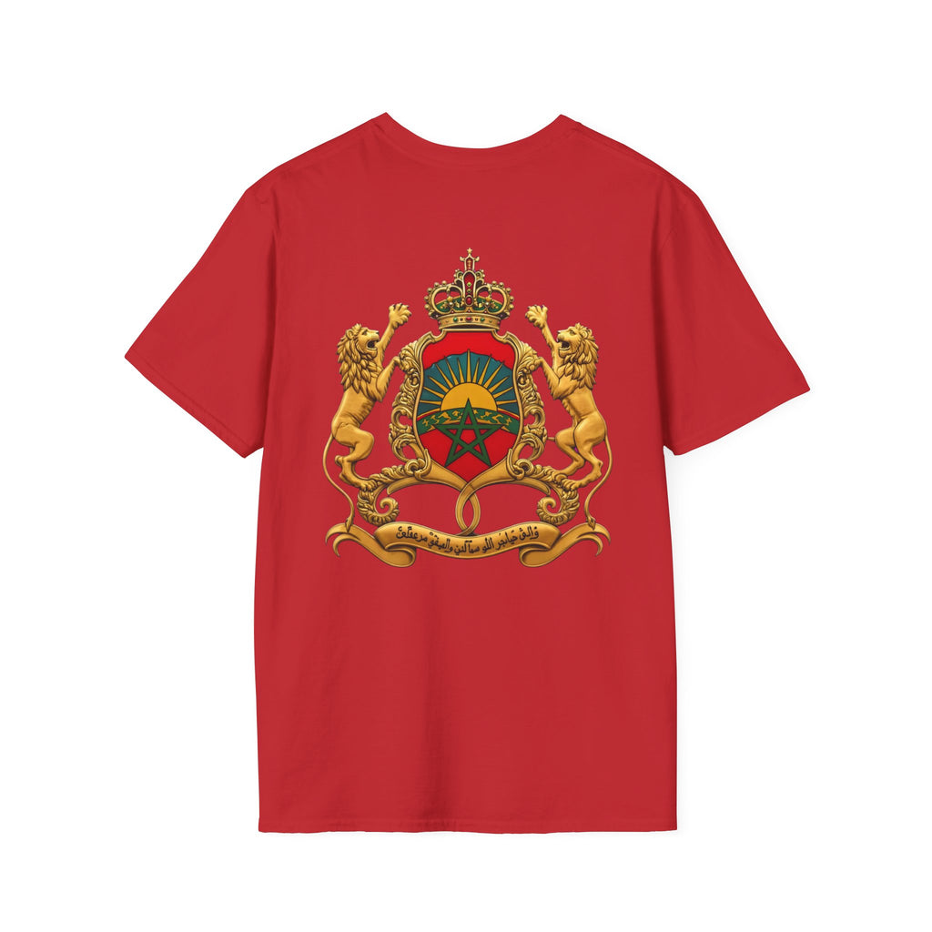 Moroccan Coat of Arms Chest T‑Shirt — Vintage Morocco Crest Tee