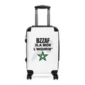 Hard-Side Carry-On Suitcase – Moroccan Pride 'Bzzaf 3la Mok L'Mghrib' with Green Star Map Design
