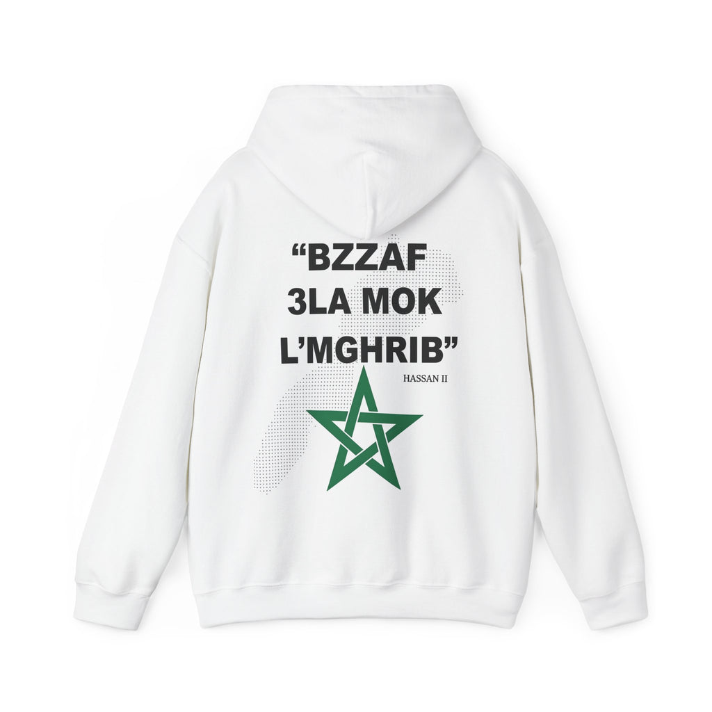 Moroccan Pride Hoodie — “Bzzaf 3la Mok L’Mghrib” Graphic Sweatshirt - LUMÏA