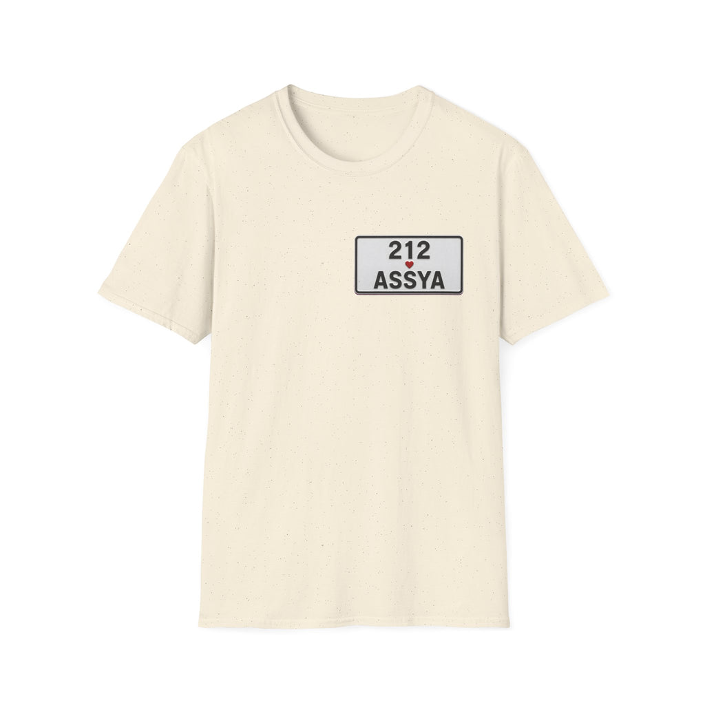 212 Assya Nameplate T‑Shirt — Personalized City Number Tee - LUMÏA