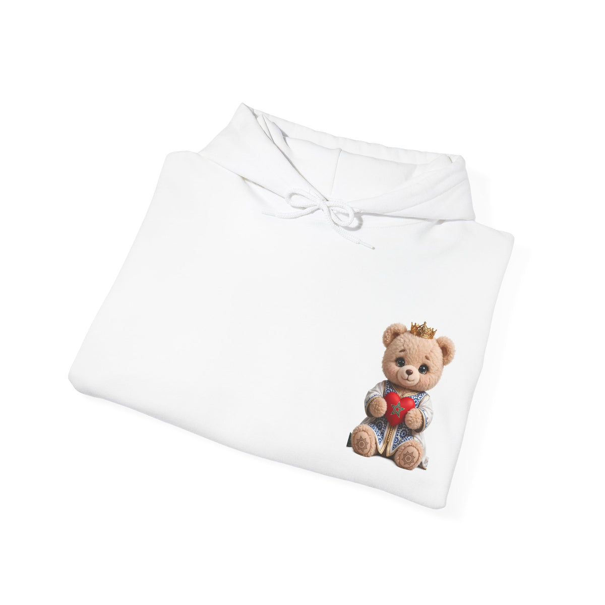 Teddy Bear Hoodie — Cute Crowned Bear Holding Heart Pullover - LUMÏA