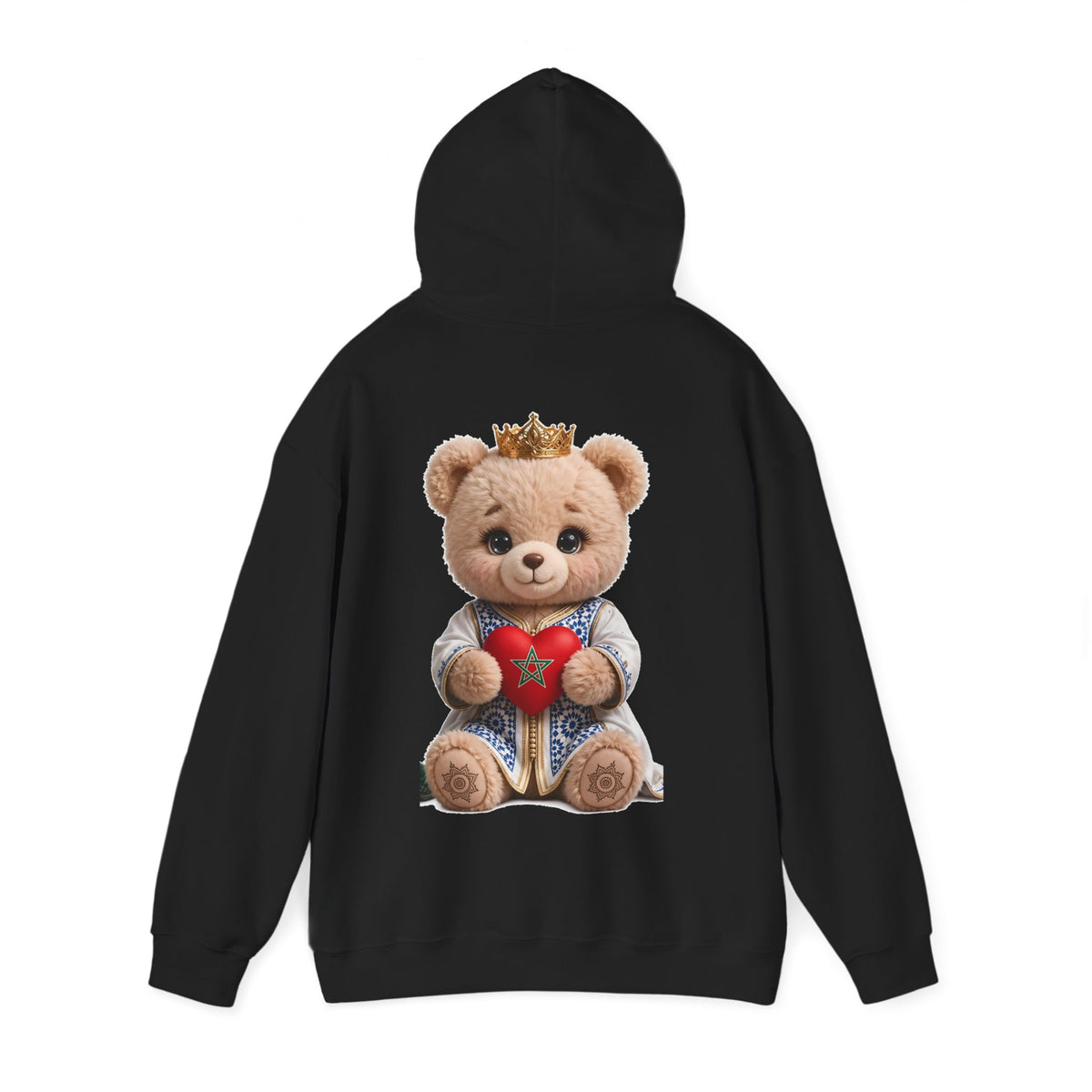 Teddy Bear Hoodie — Cute Crowned Bear Holding Heart Pullover - LUMÏA