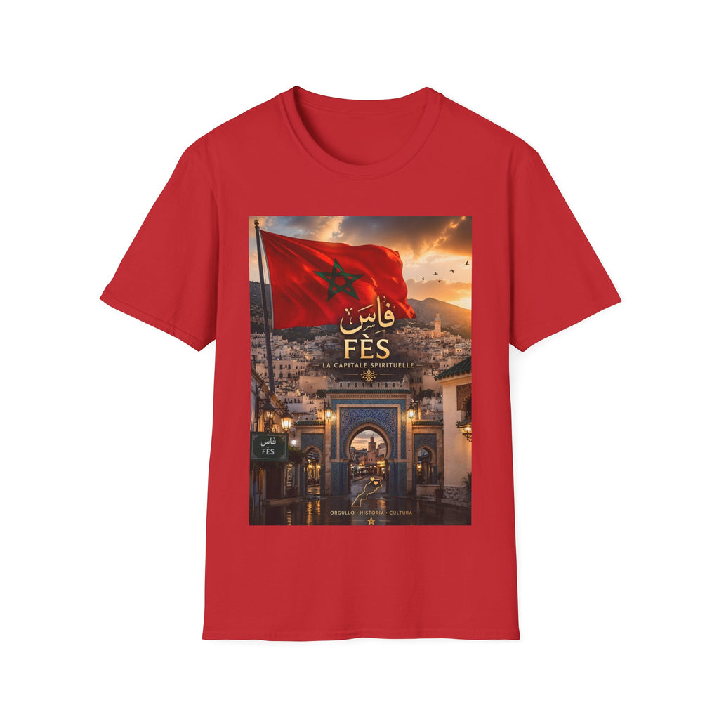Fès Morocco Flag T-Shirt — Moroccan Fes Cityscape Tee