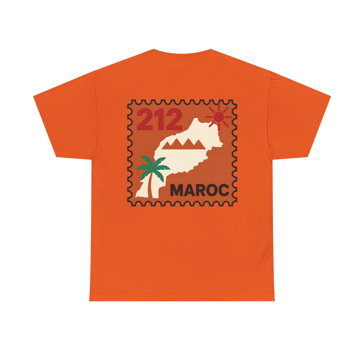 T-shirt Timbre Maroc 212 — Style voyage vintage