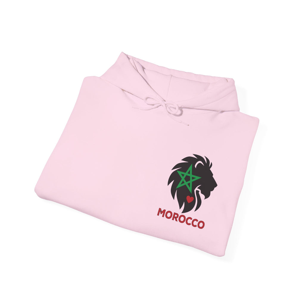 Sweat à capuche Lion du Maroc – Étoile verte et cœur rouge - LUMÏA