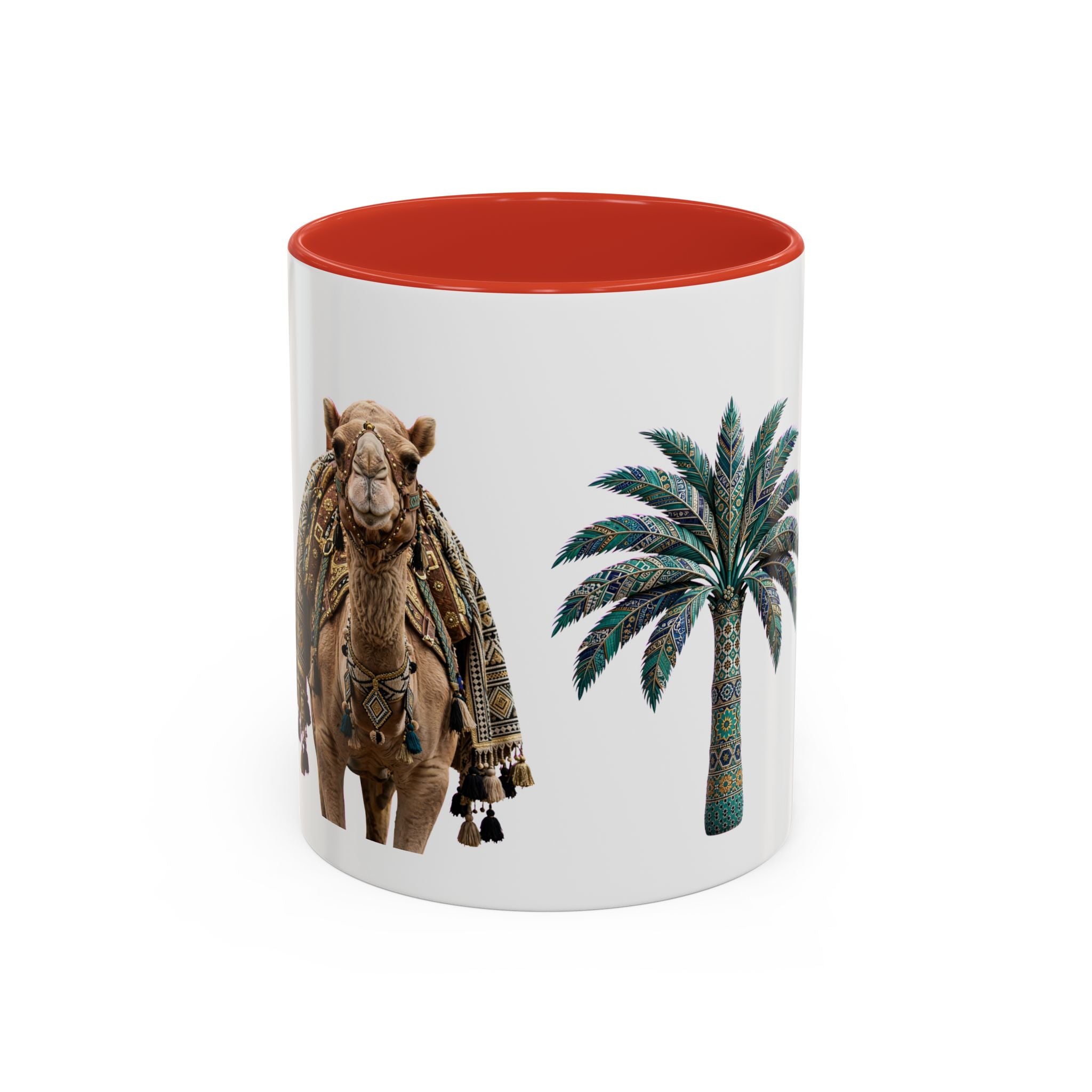 Boho Camel & Palm Accent Coffee Mug – 11/15oz Rustic Desert Travel Tea Cup