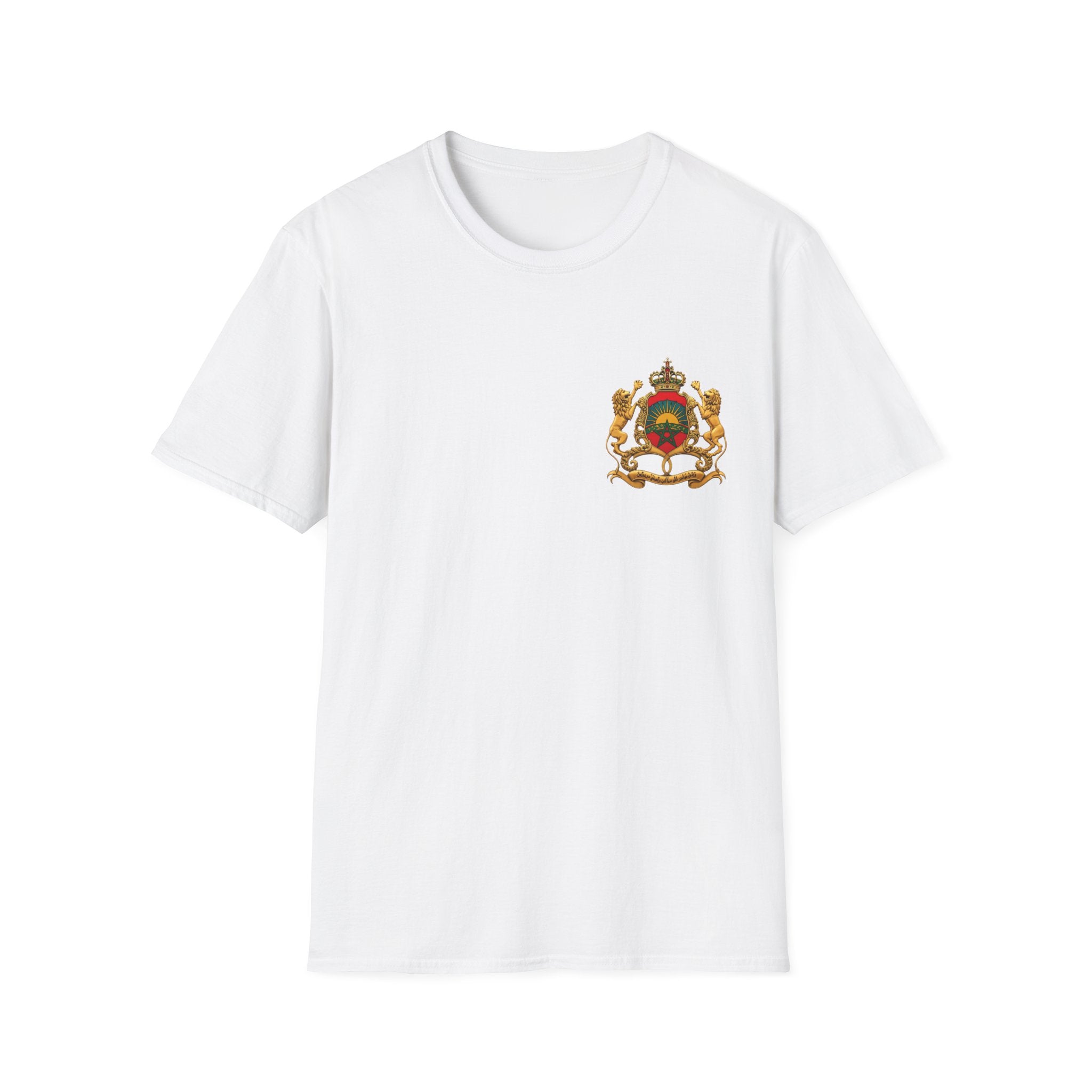 Moroccan Coat of Arms Chest T‑Shirt — Vintage Morocco Crest Tee