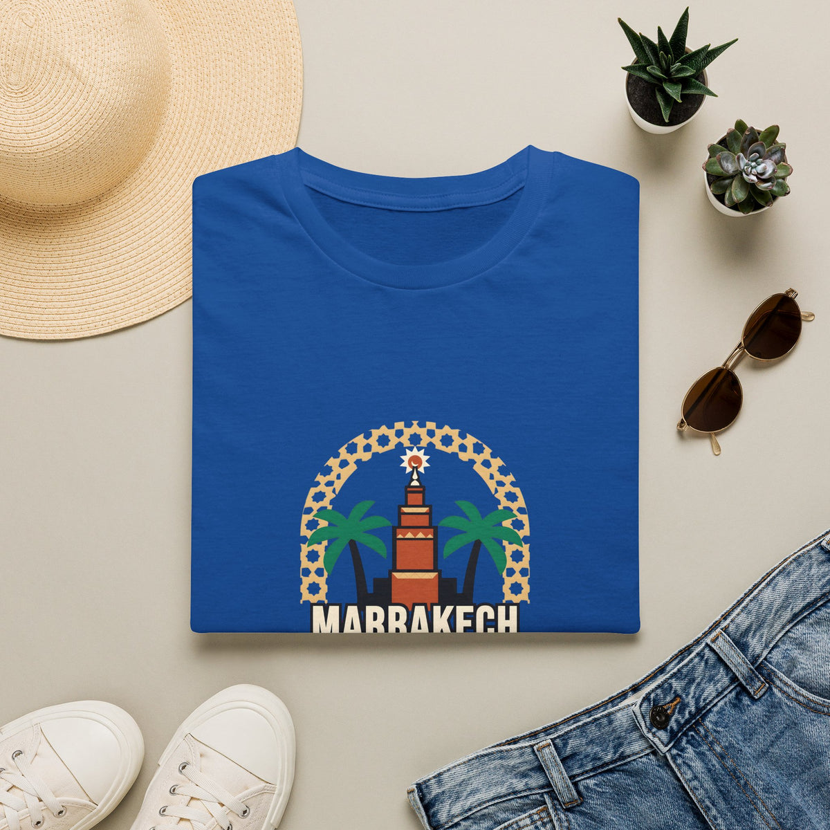 T-shirt Marrakech Palmiers — Souvenir de voyage au Maroc - LUMÏA