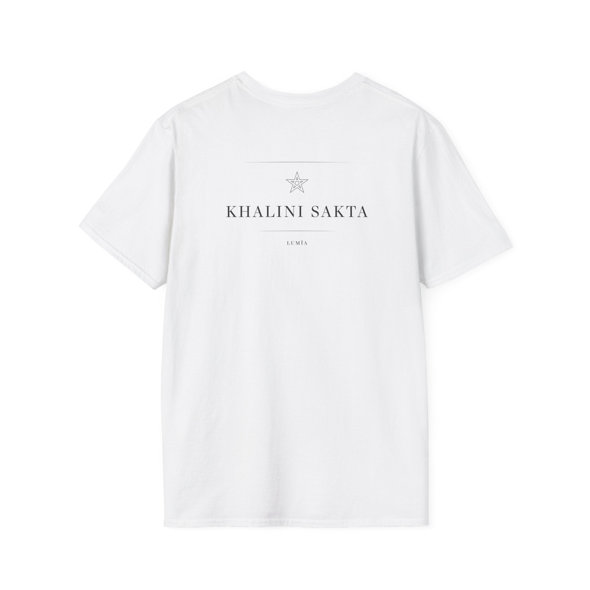 Khalini Sakta T‑Shirt — Bold Red Text Graphic Tee