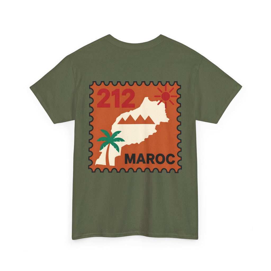 T-shirt Timbre Maroc 212 — Style voyage vintage