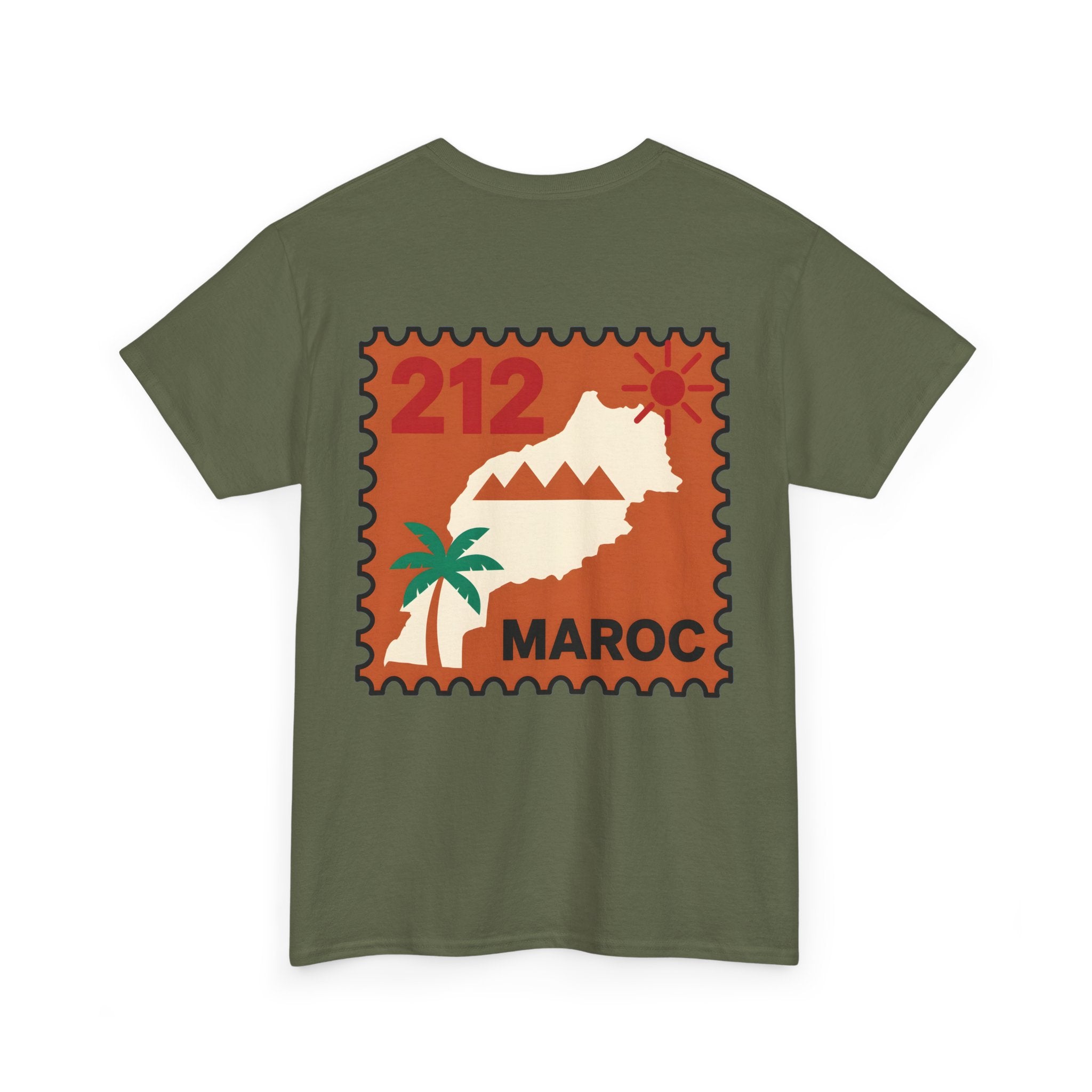 T-shirt Timbre Maroc 212 — Style voyage vintage