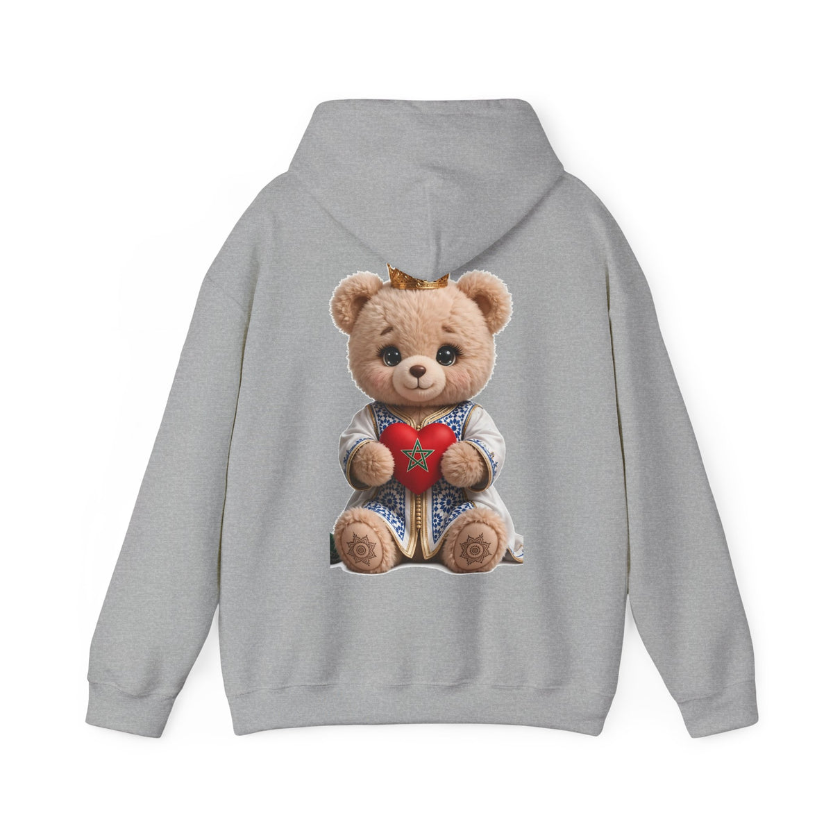 Teddy Bear Hoodie — Cute Crowned Bear Holding Heart Pullover - LUMÏA