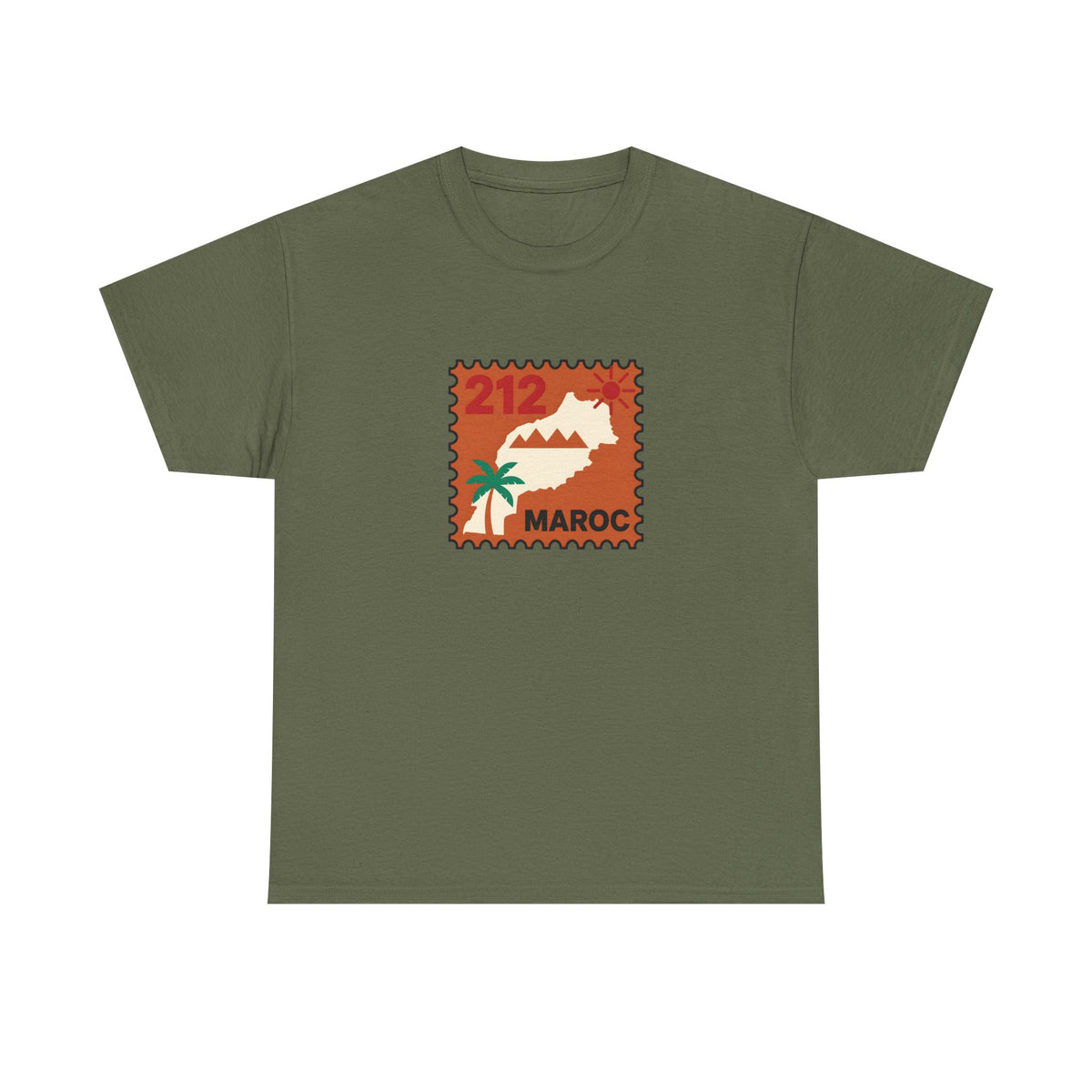 T-shirt Timbre Maroc 212 — Style voyage vintage - LUMÏA