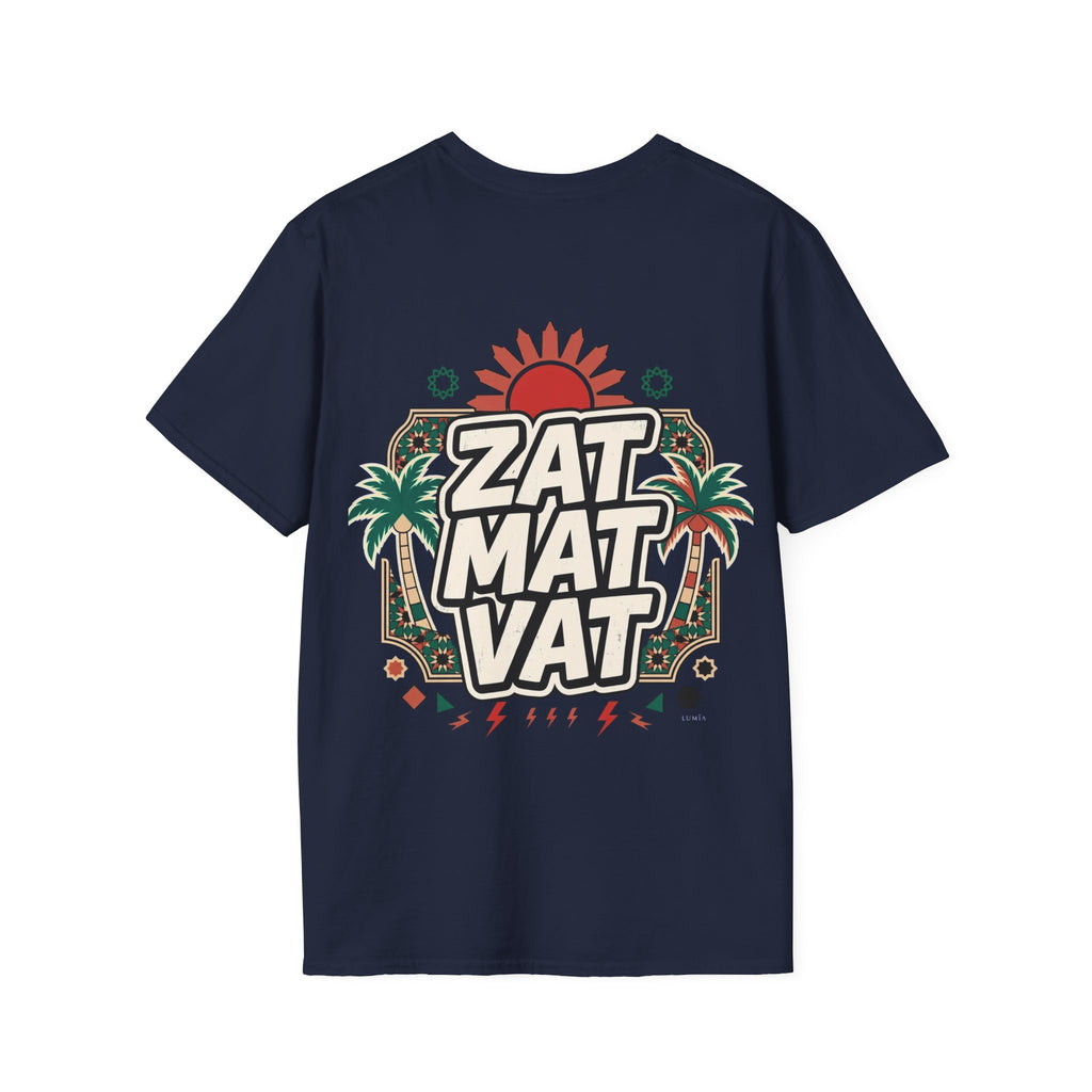 ZAT MAT VAT Graphic T-Shirt — Retro Sun & Palm Beach Vibe Tee - LUMÏA