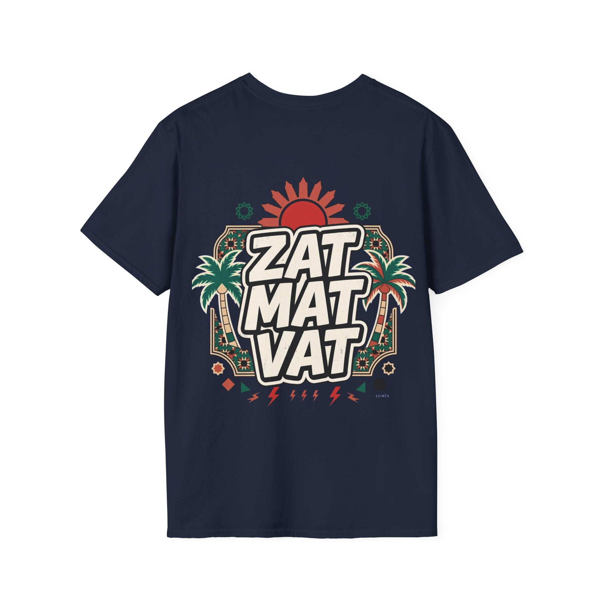 ZAT MAT VAT Graphic T-Shirt — Retro Sun & Palm Beach Vibe Tee - LUMÏA
