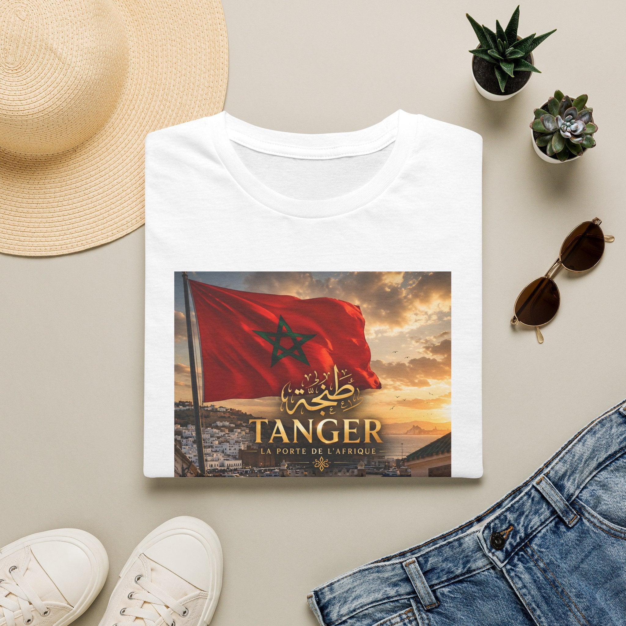 Tanger Morocco Flag T-Shirt — La Porte de L'Afrique Graphic Tee - LUMÏA
