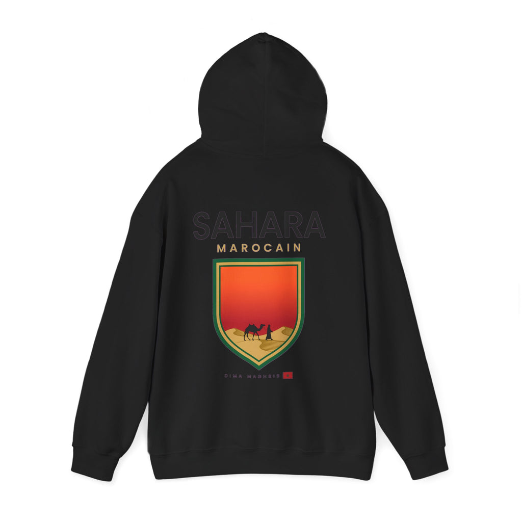 Sahara Marocain Hoodie — Desert Crest Graphic Pullover - LUMÏA