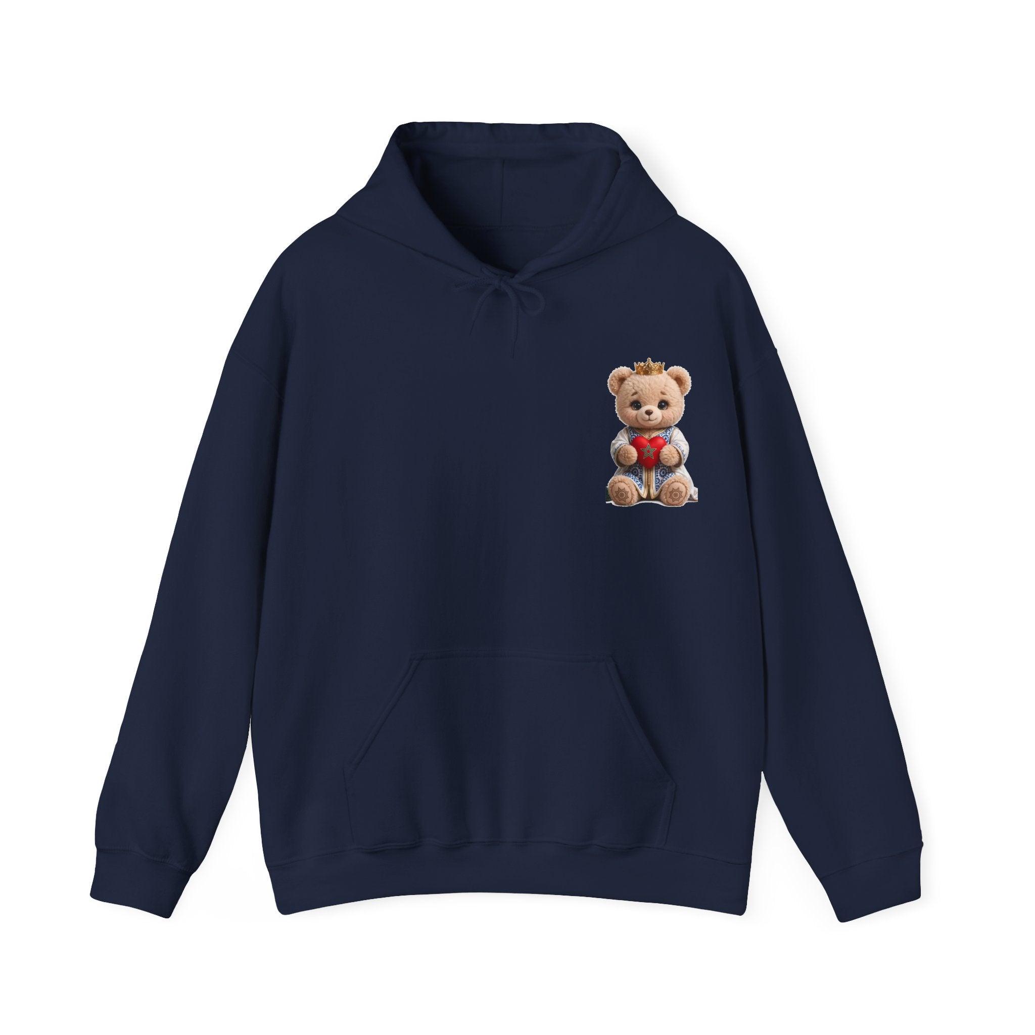 Teddy Bear Hoodie — Cute Crowned Bear Holding Heart Pullover - LUMÏA