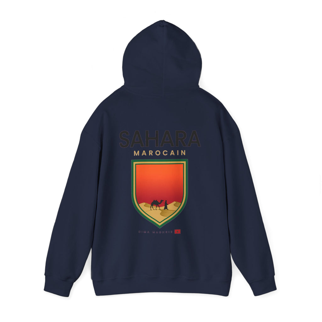 Sahara Marocain Hoodie — Desert Crest Graphic Pullover - LUMÏA