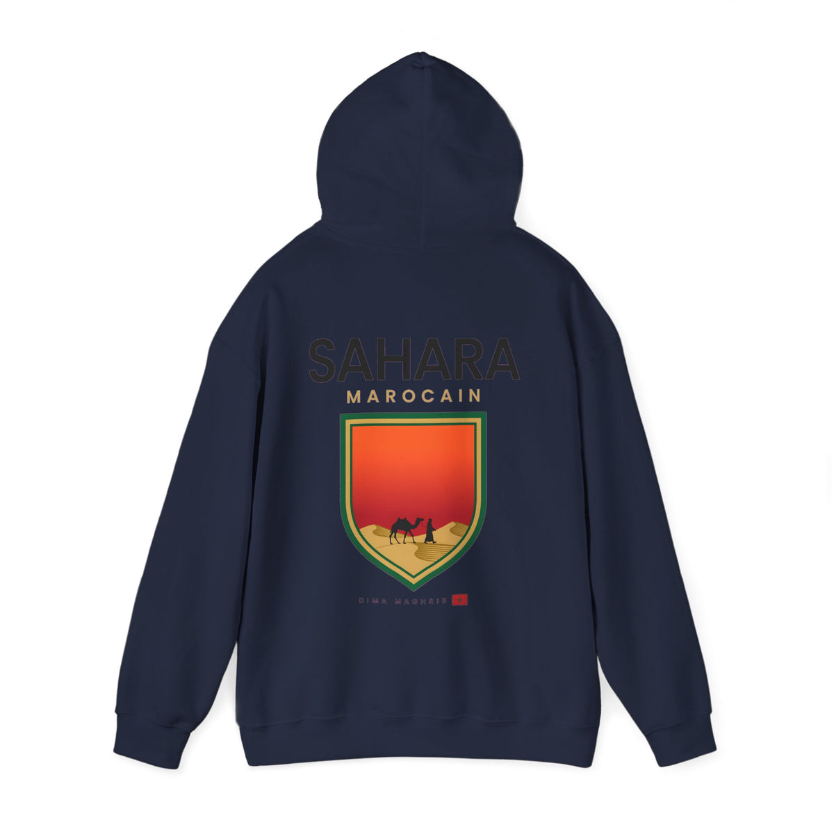 Sahara Marocain Hoodie — Desert Crest Graphic Pullover - LUMÏA