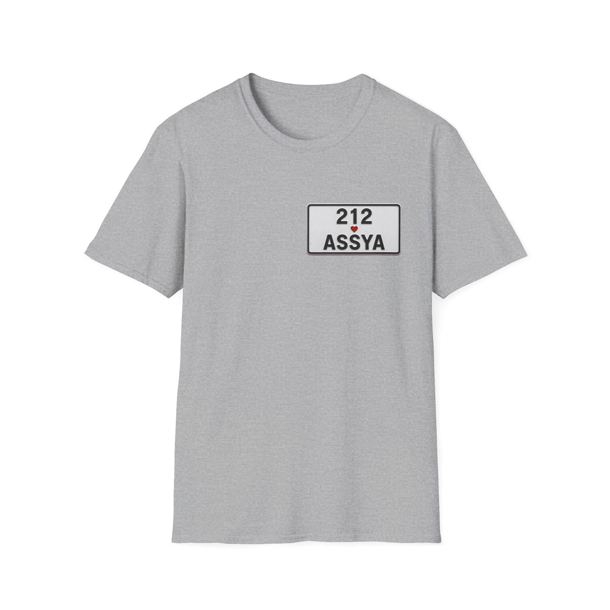 212 Assya Nameplate T‑Shirt — Personalized City Number Tee - LUMÏA