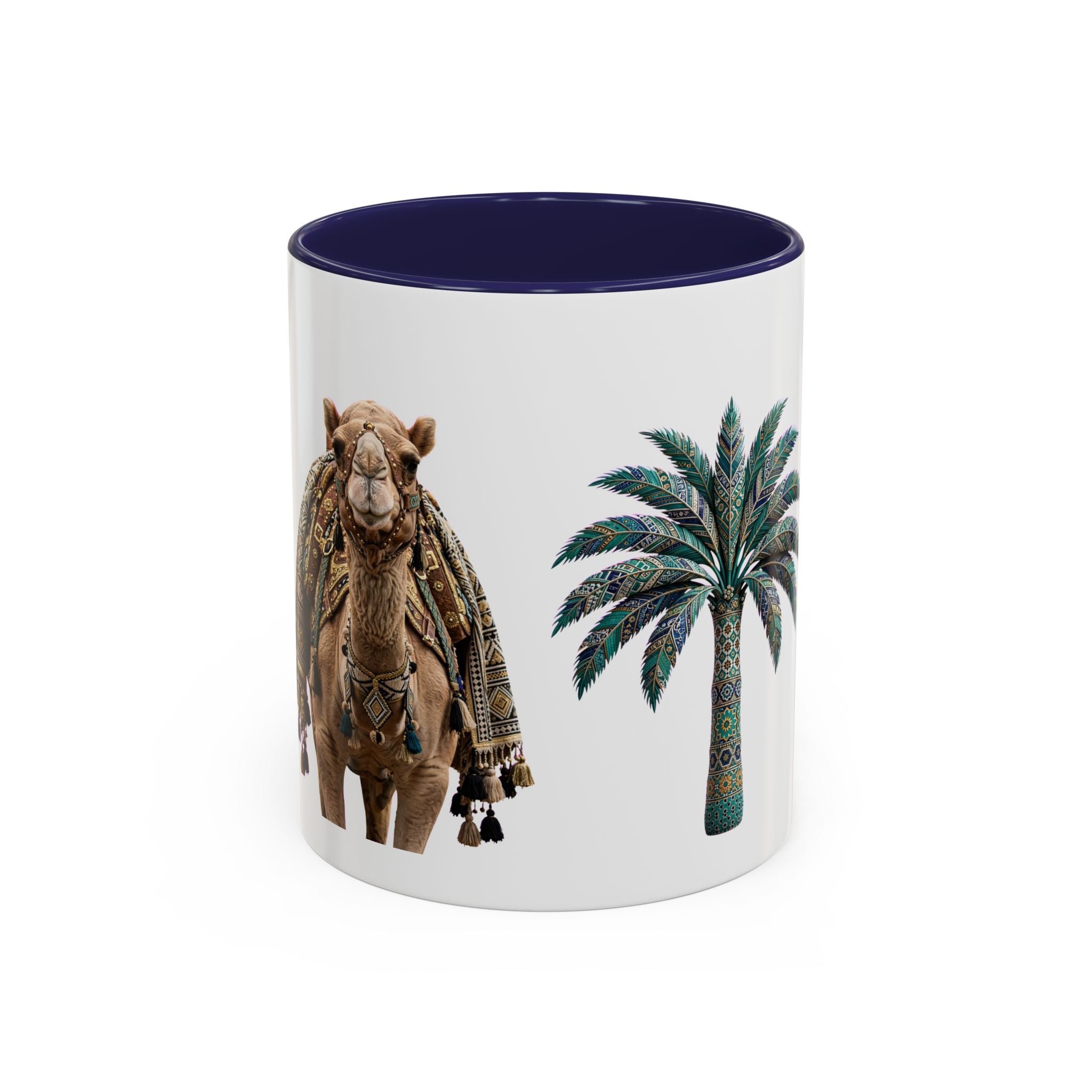 Boho Camel & Palm Accent Coffee Mug – 11/15oz Rustic Desert Travel Tea Cup