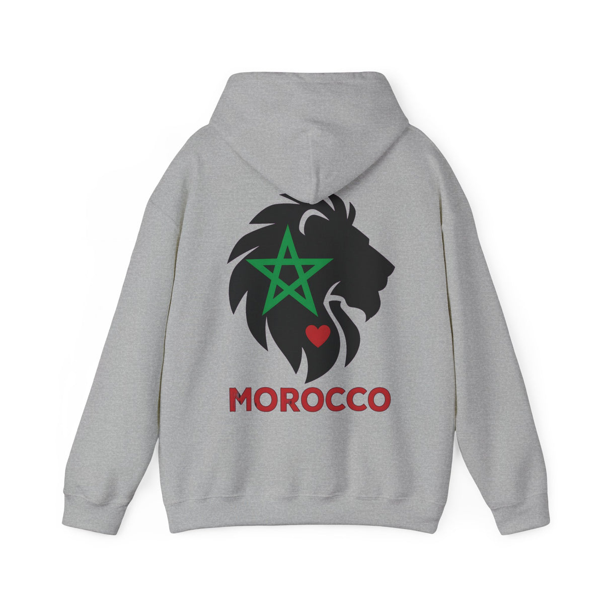Sweat à capuche Lion du Maroc – Étoile verte et cœur rouge - LUMÏA