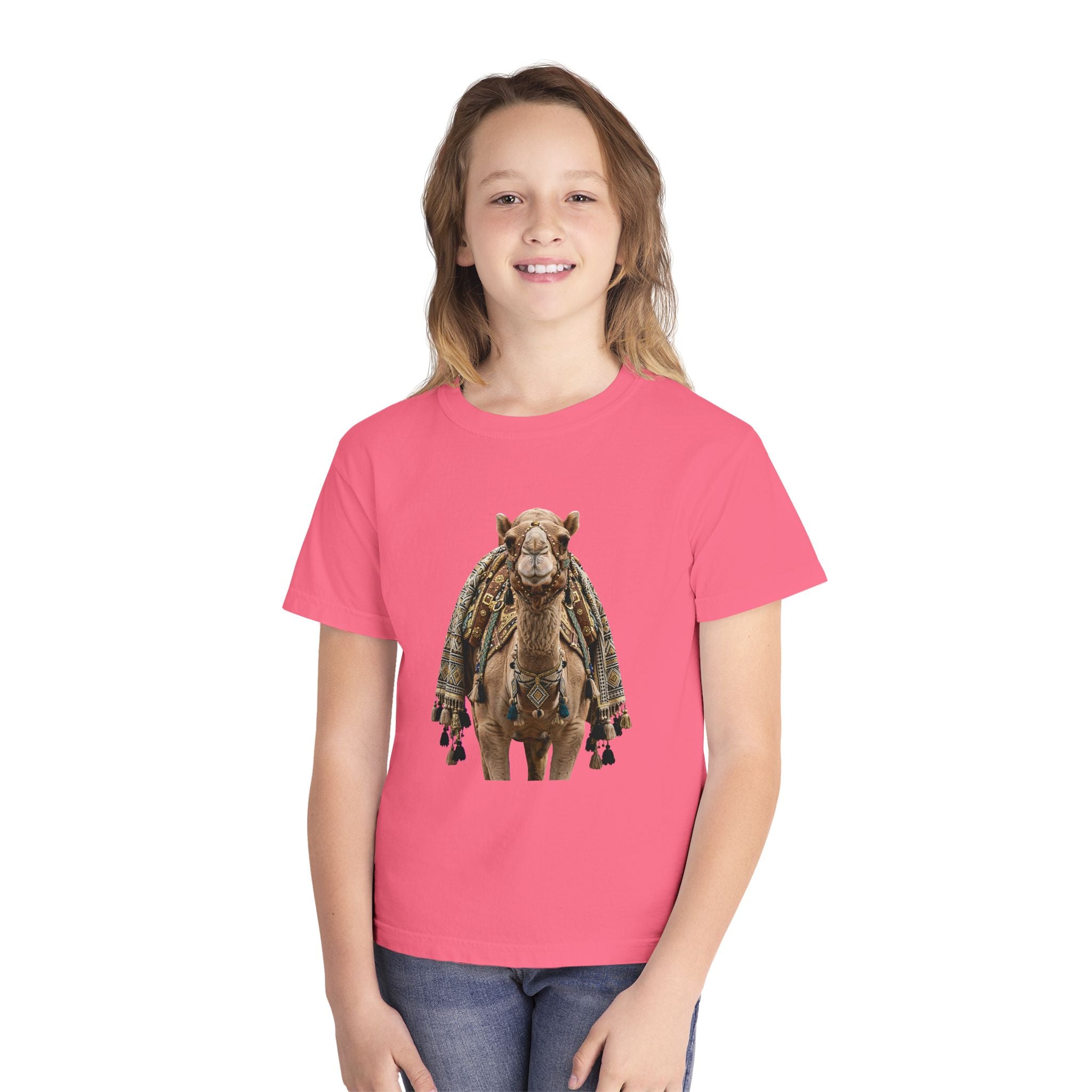 Youth Tee — Cute Camel Graphic Shirt (Boho Desert Vibe)