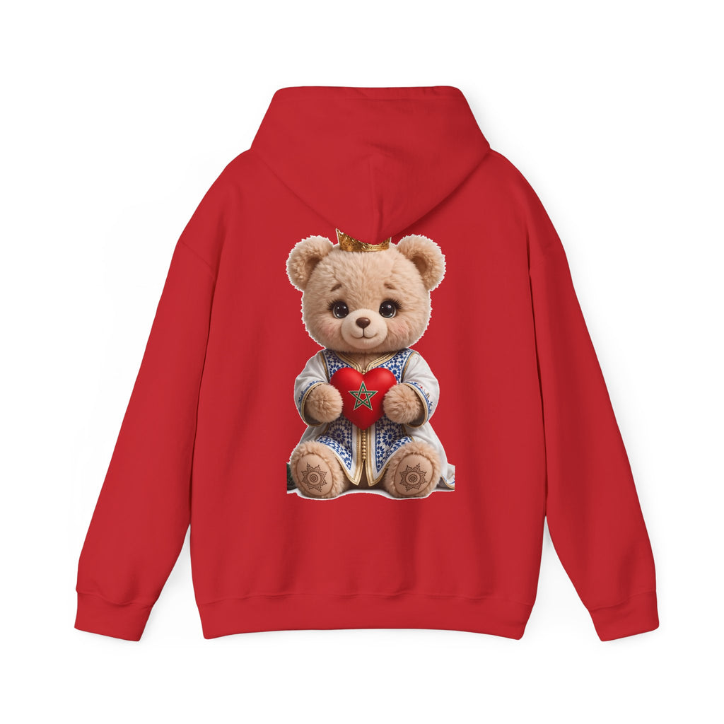 Teddy Bear Hoodie — Cute Crowned Bear Holding Heart Pullover - LUMÏA