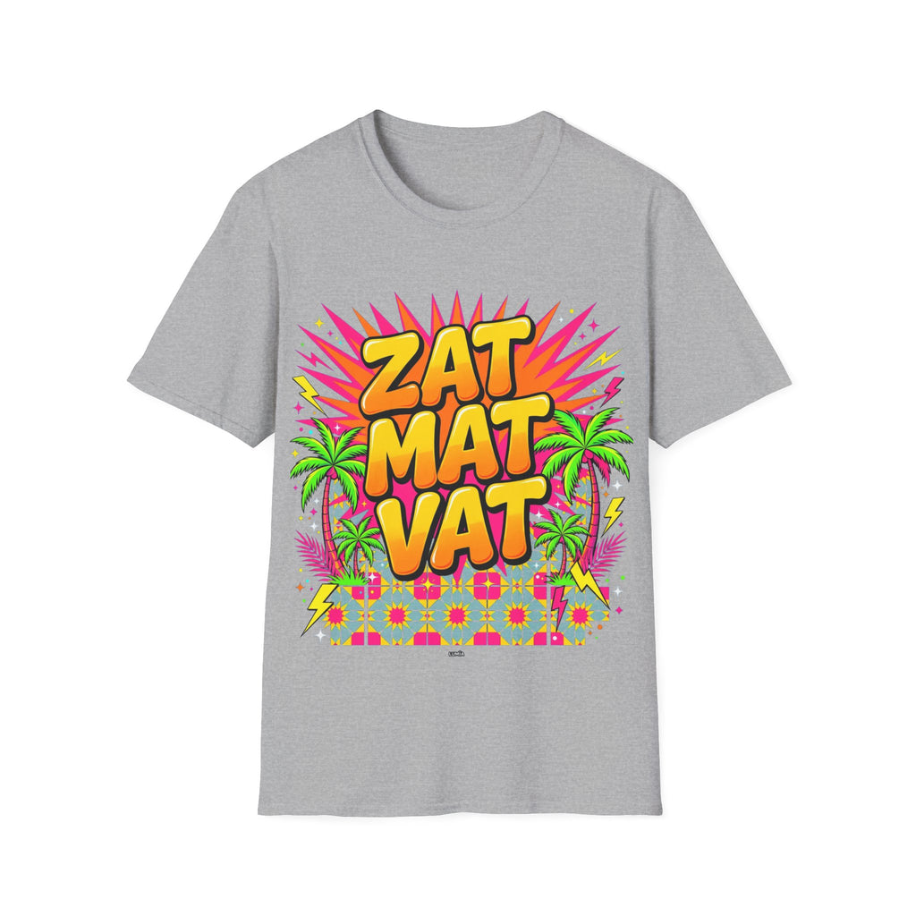 Zat Mat Vat Tropical Pop T-Shirt — Bright Hawaiian Graphic Tee - LUMÏA