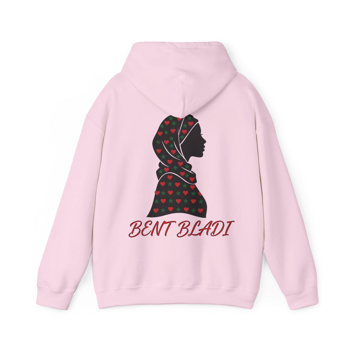 Sweat à capuche Bent Bladi – Silhouette féminine au foulard à cœurs - LUMÏA