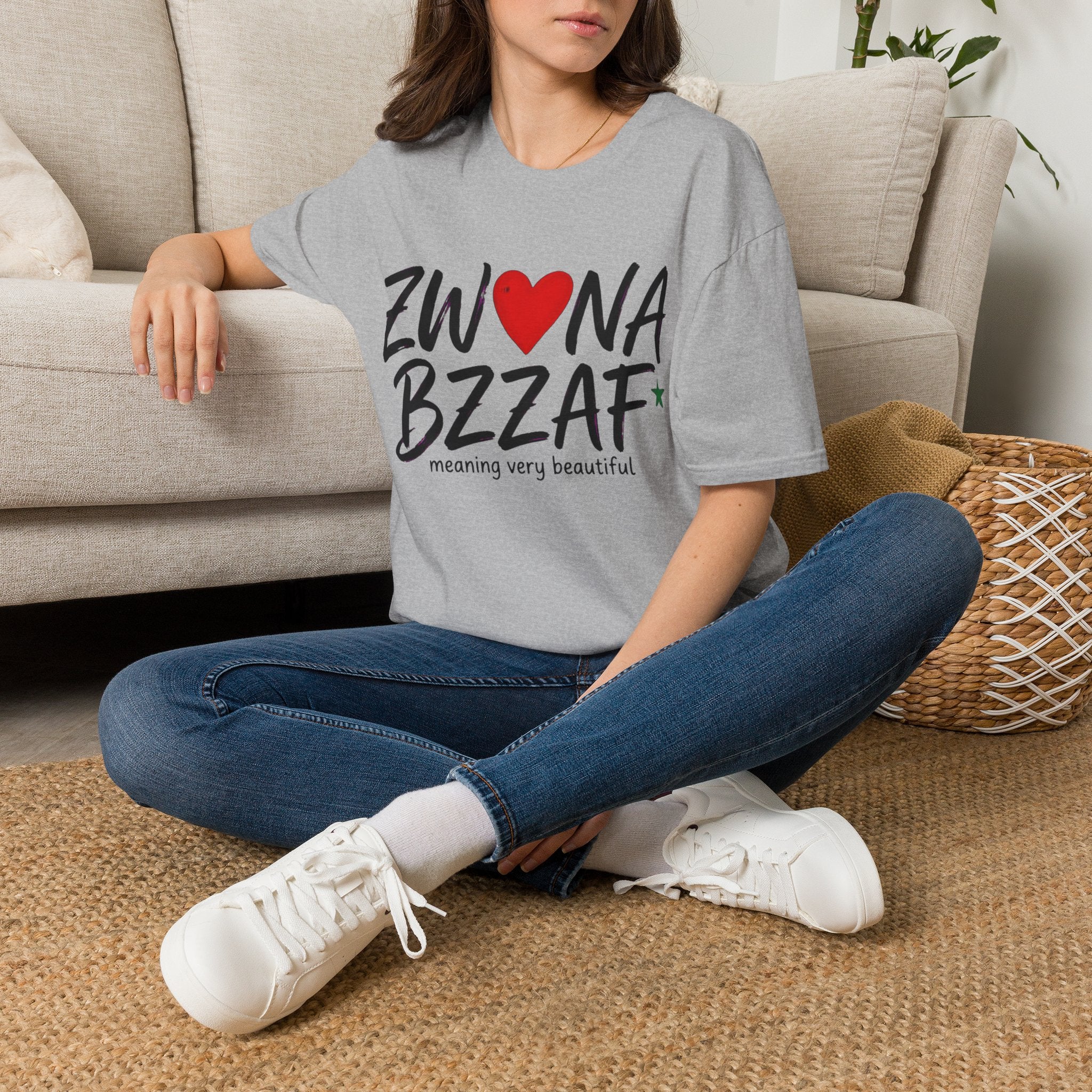 T-Shirt — Zwna Bzzaf Heart Logo Tee (Meaning: Very Beautiful)