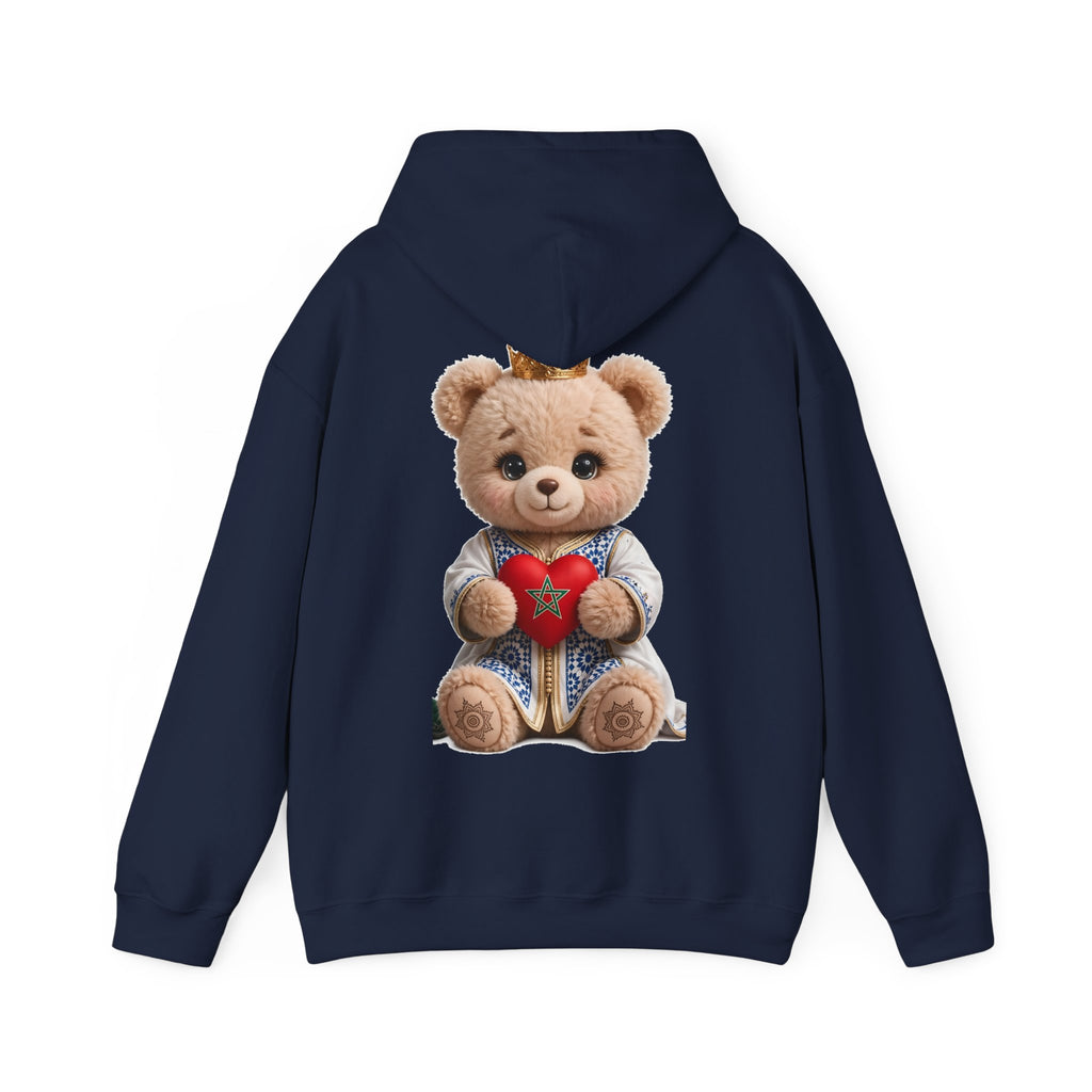 Teddy Bear Hoodie — Cute Crowned Bear Holding Heart Pullover - LUMÏA