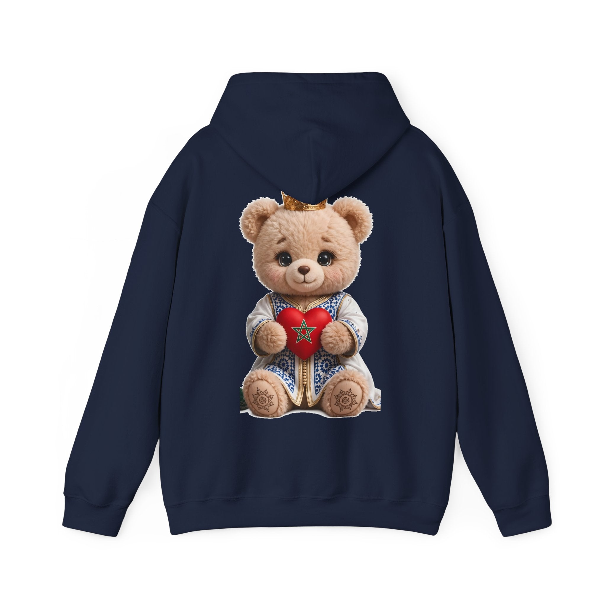 Teddy Bear Hoodie — Cute Crowned Bear Holding Heart Pullover - LUMÏA