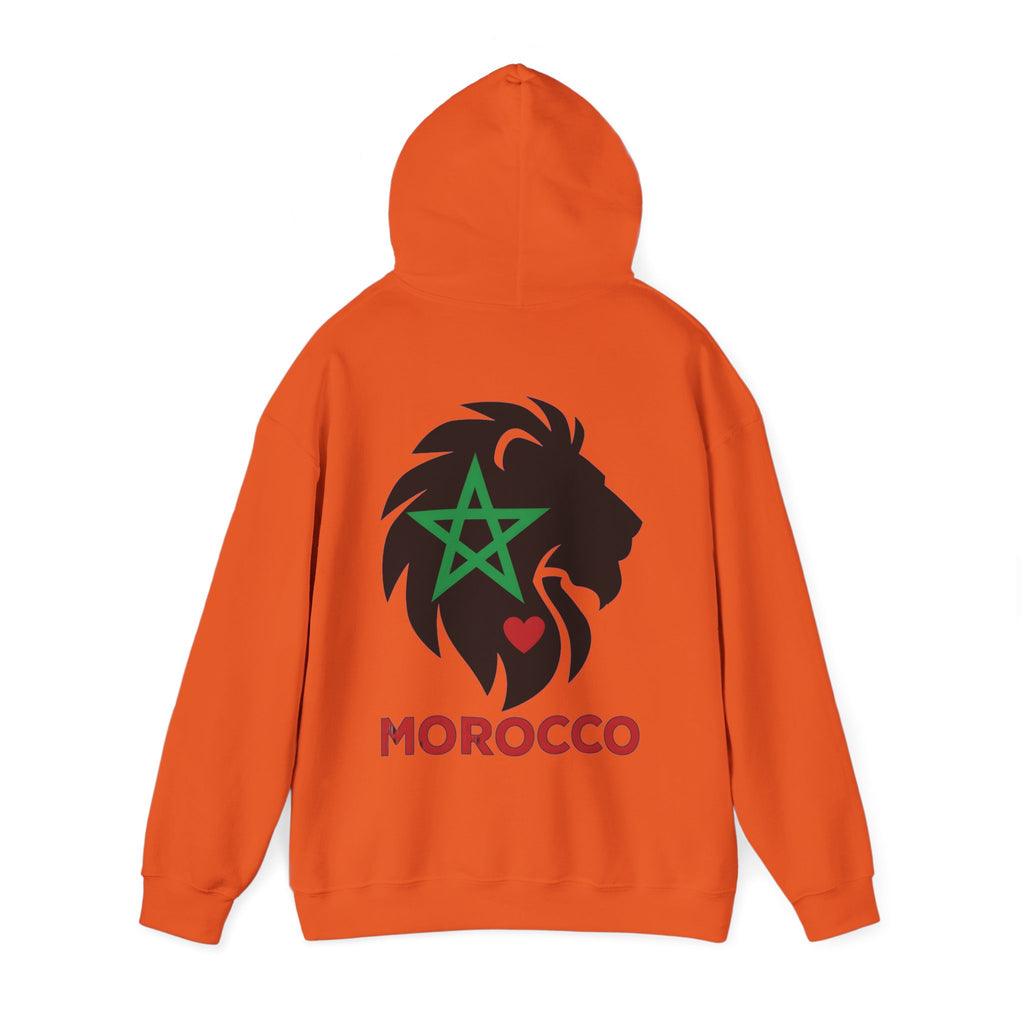 Sweat à capuche Lion du Maroc – Étoile verte et cœur rouge - LUMÏA